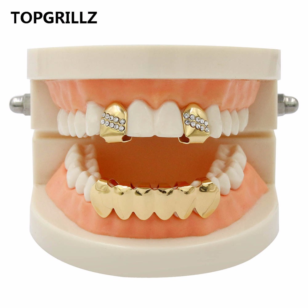 Body Jewelry Gold Plated - TOPGRILLZ Hüfte Hop Grillz Gelb Gold