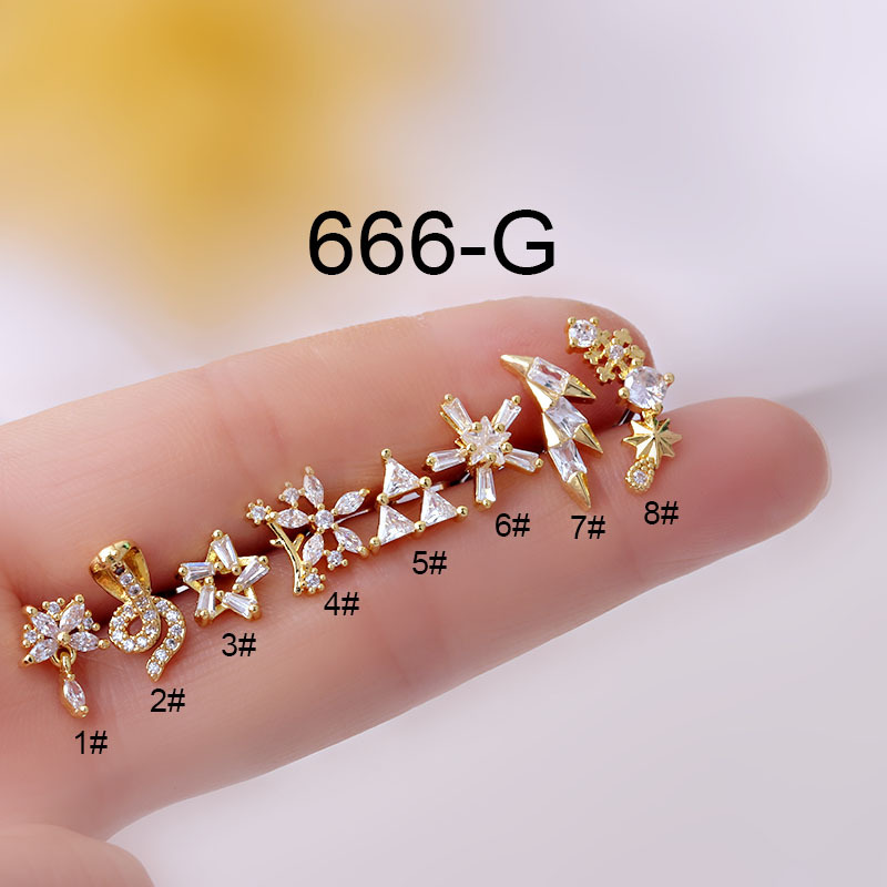 Body Jewelry Trend - 1 stück Piercing Edelstahl Blume Stud