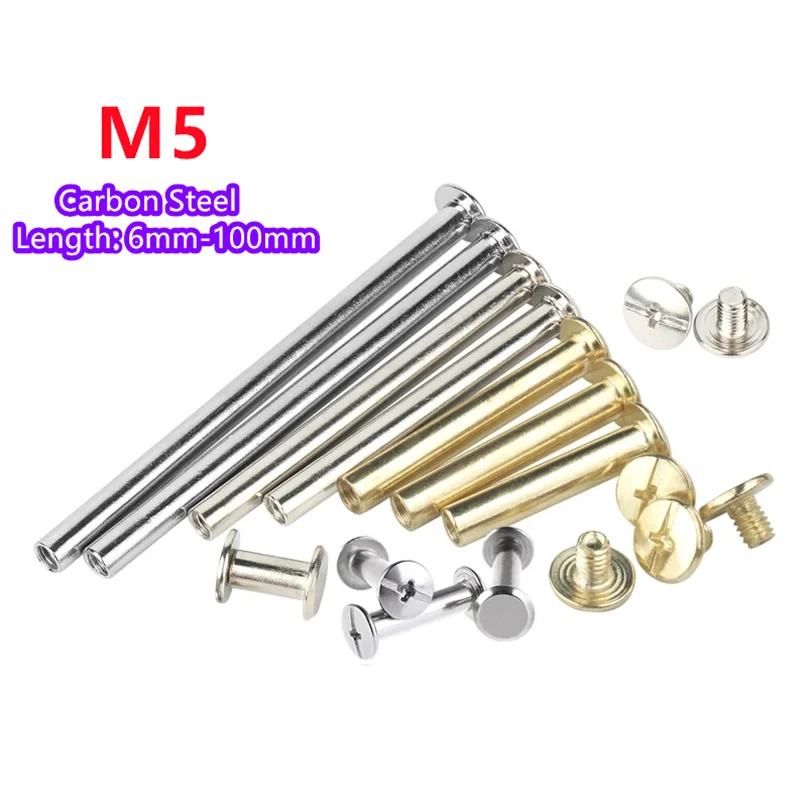 Body Jewelry Chicago - M5x5-100mm Golden Silber Carbon Stahl Leder