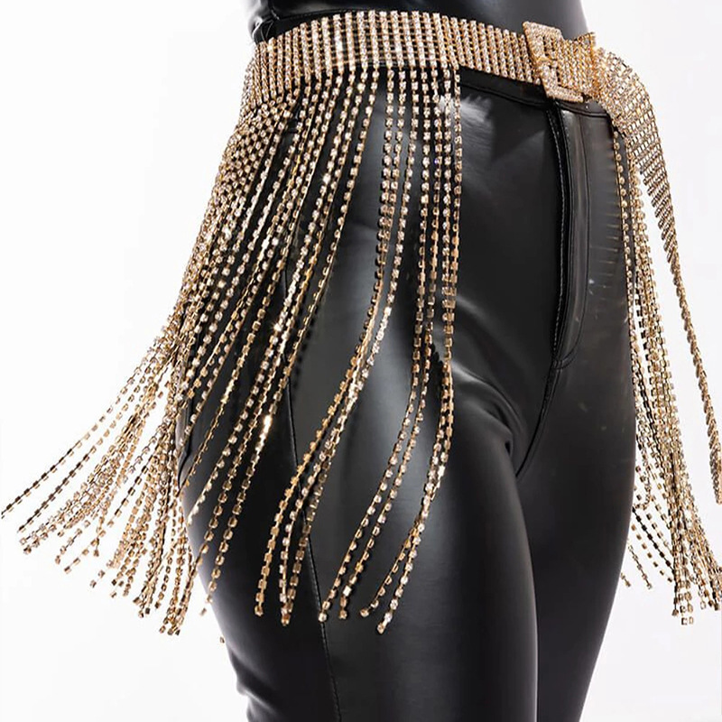 Body Jewelry High End - Körperkette Grenzüberschreitende neue Strass-Taillenkette High-End-Gürtelschnalle mit