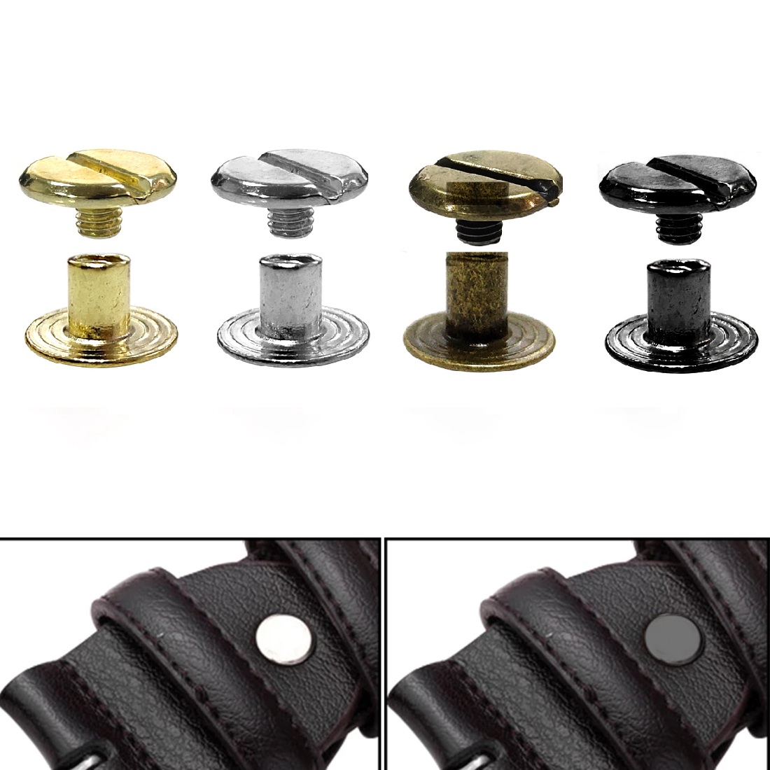Body Jewelry Chicago - 10 Stücke Leder Handwerk Chicago Schrauben
