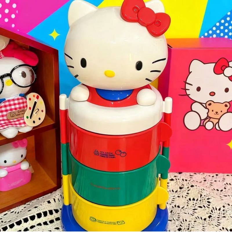 Body Jewelry Websites - Cartoon-Figur Hello Kitty Aufbewahrungsbox Drehbare Dreischichtige