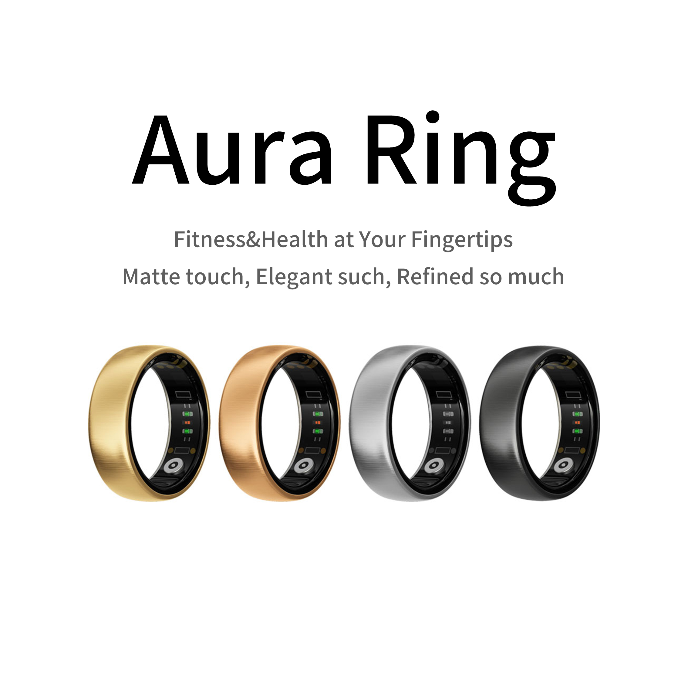 Daith Heart Ring - AURA Matt Smart Ring Fitness Sport