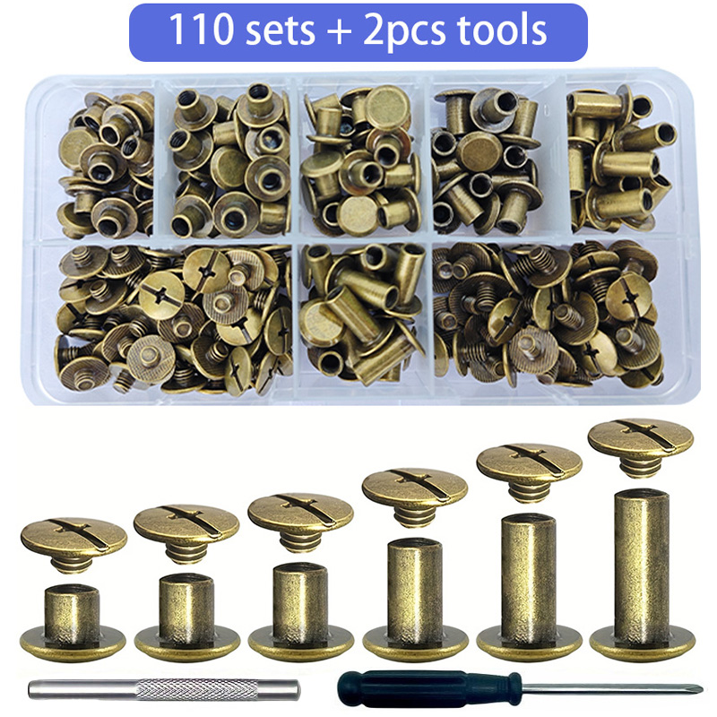 Body Jewelry Chicago - 110 Sets Chicago-Schrauben, Lederhandwerksnieten, Dekorative Schrauben