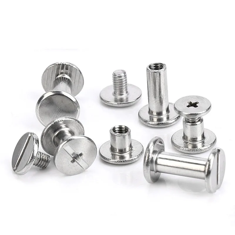 Body Jewelry Chicago - 10 Stück Edelstahl-Bindung Chicago-Schrauben, Nieten, Schlitzgürtelschraube