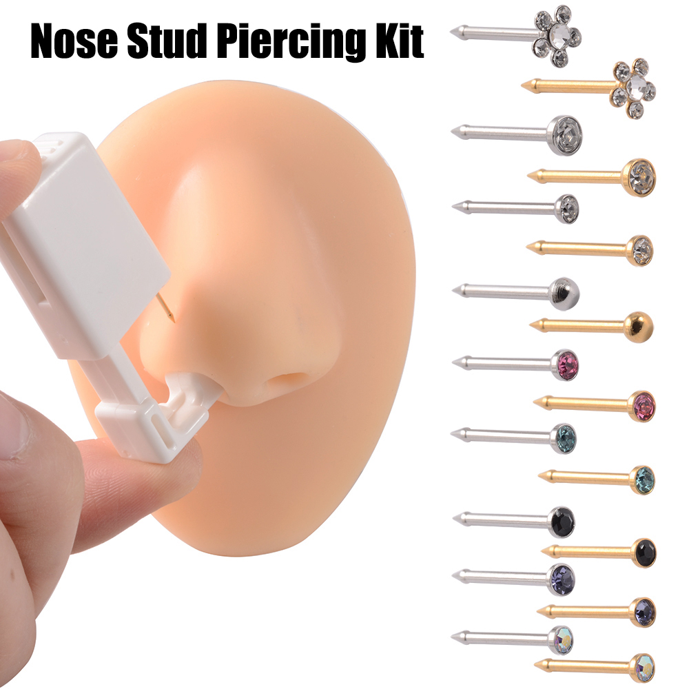 Body Jewelry Factory - Einweg-Sterile Piercing-Einheit für Nasenstecker, Piercing-Pistole, Werkzeug-Set,