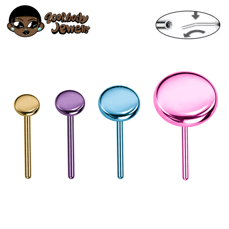 Body Jewelry Lip Ring - 10 Stück ASTM F136 Titan Push-Pin