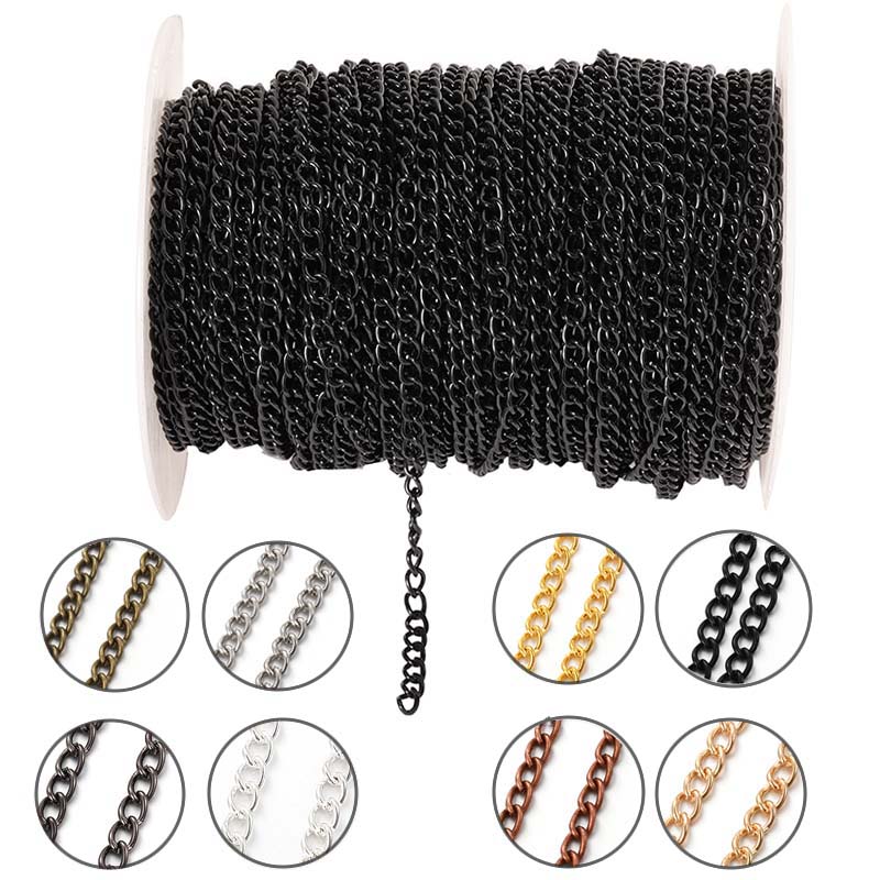 Body Jewelry Outfit - 2 Meter 2,5/3,5/4,5mm Metall Flache Ovale