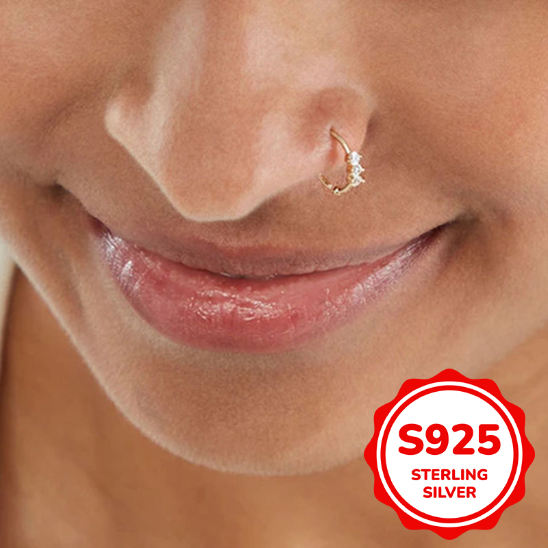 Body Jewelry Trend - S925 Sterling Silber Piercing Schmuck Nasenring