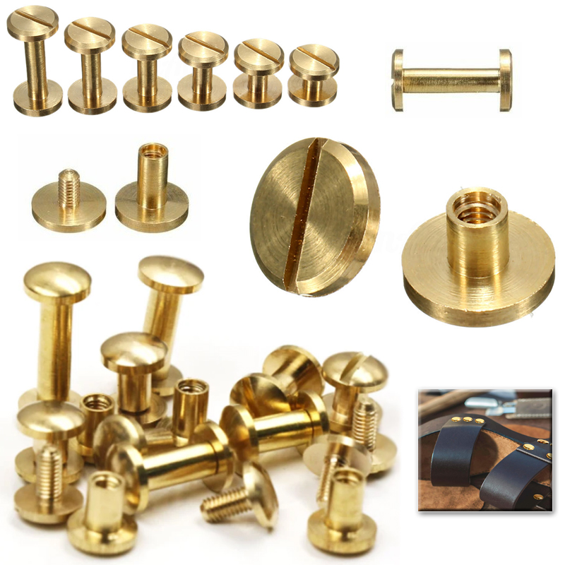 Body Jewelry Chicago - 10/20/30 Stück massive Messing-Bindeschrauben, Chicago-Nieten, Lederhandwerksbefestigungen