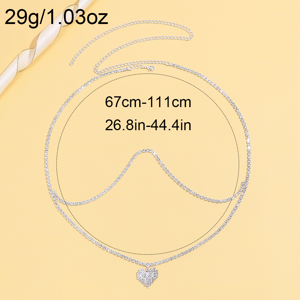 Strass-Doppelschicht-Herzanhän – Body Jewelry Gold Plated Bewertung und Preis