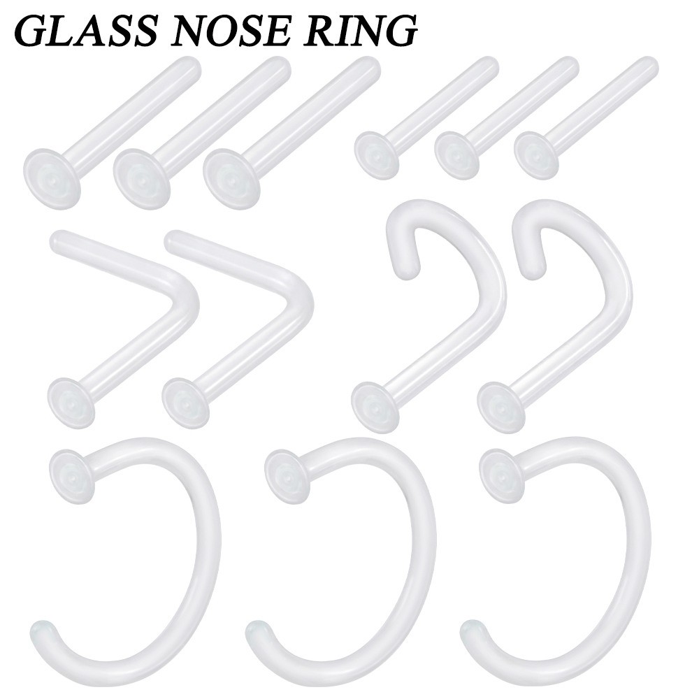 1PC Glas Nase Stud Transparent – Body Jewelry Storage Bewertung und Preis