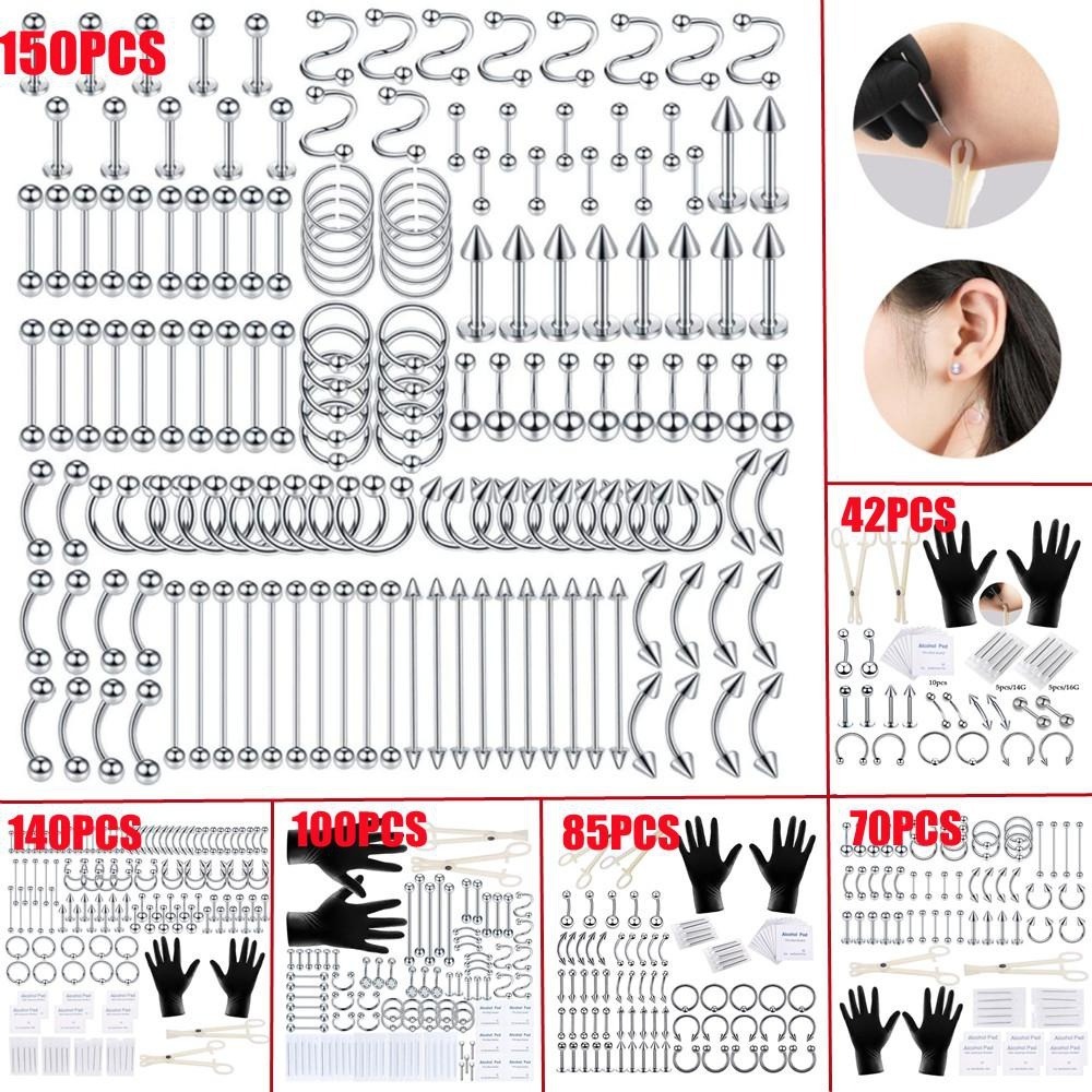 150/140/85/70/42-teiliges Körp – Body Jewelry Lip Ring Bewertung und Preis