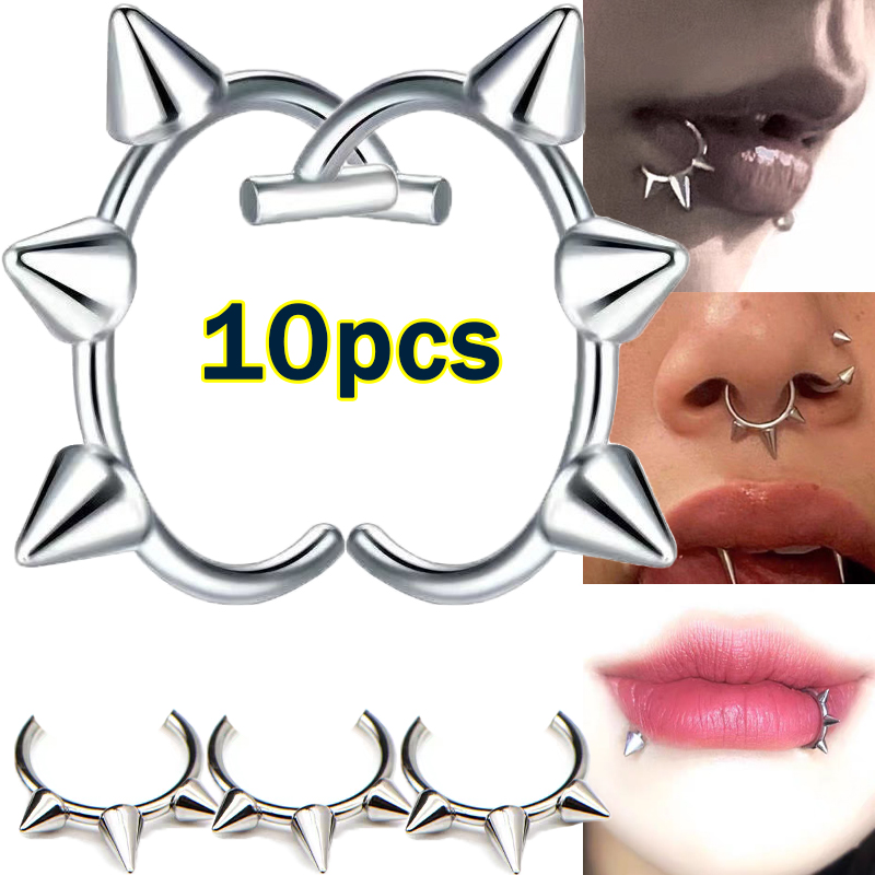 10 stücke Punk Nasenring ein N – Body Jewelry Lip Ring Bewertung und Preis