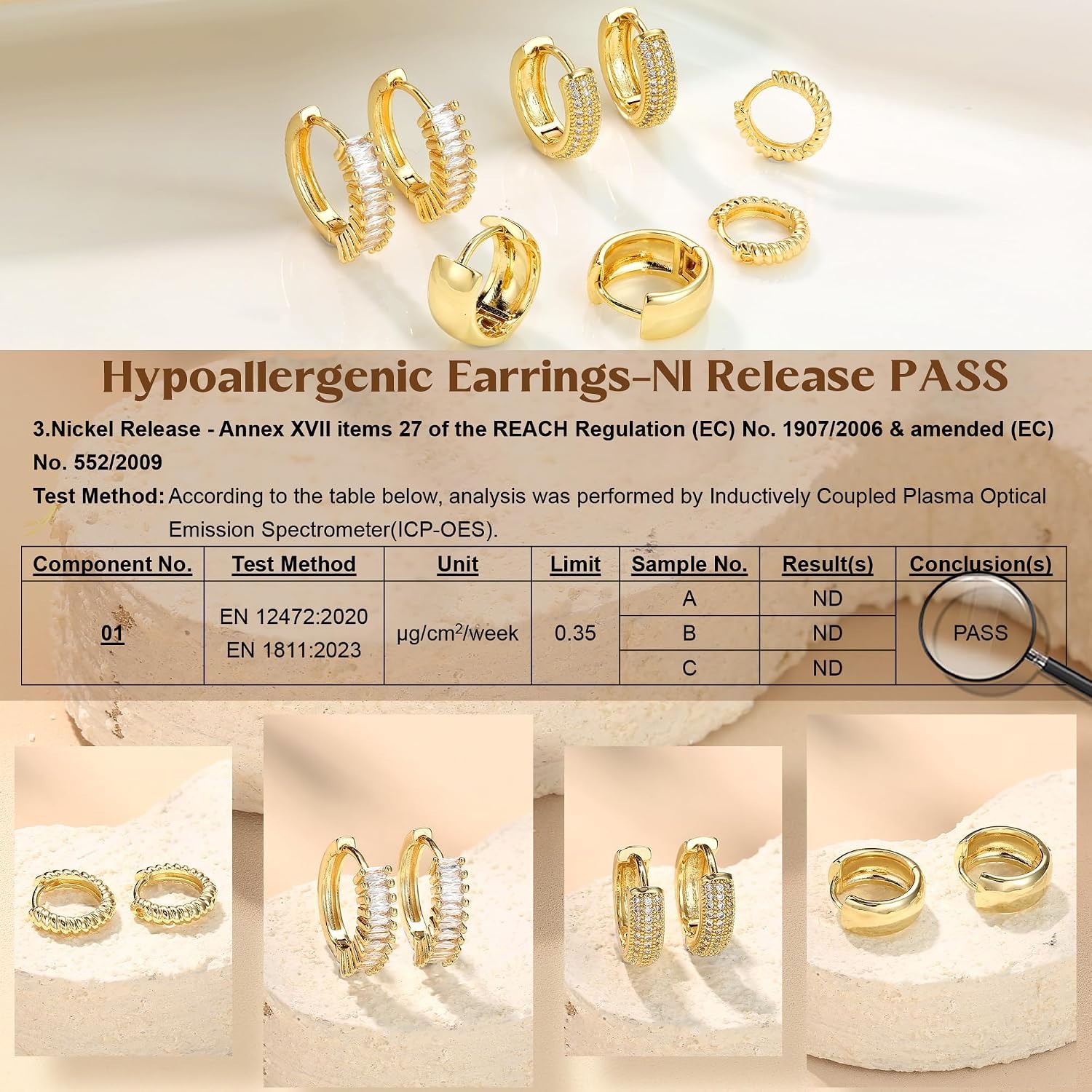 ORAZIO 4 Paar 14K vergoldete,  – Body Jewelry Trend Bewertung und Preis