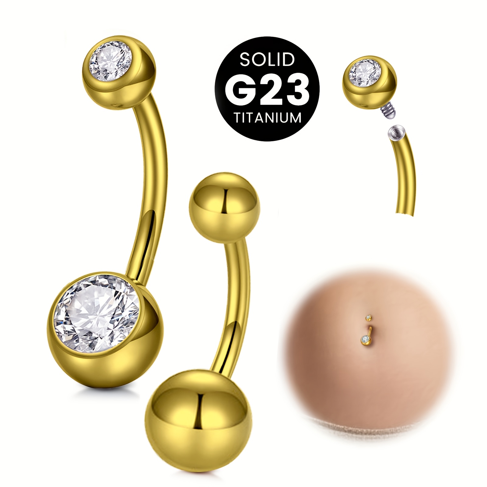 G23 Titanlegierung Bauchnabelp – Body Jewelry High End Bewertung und Preis