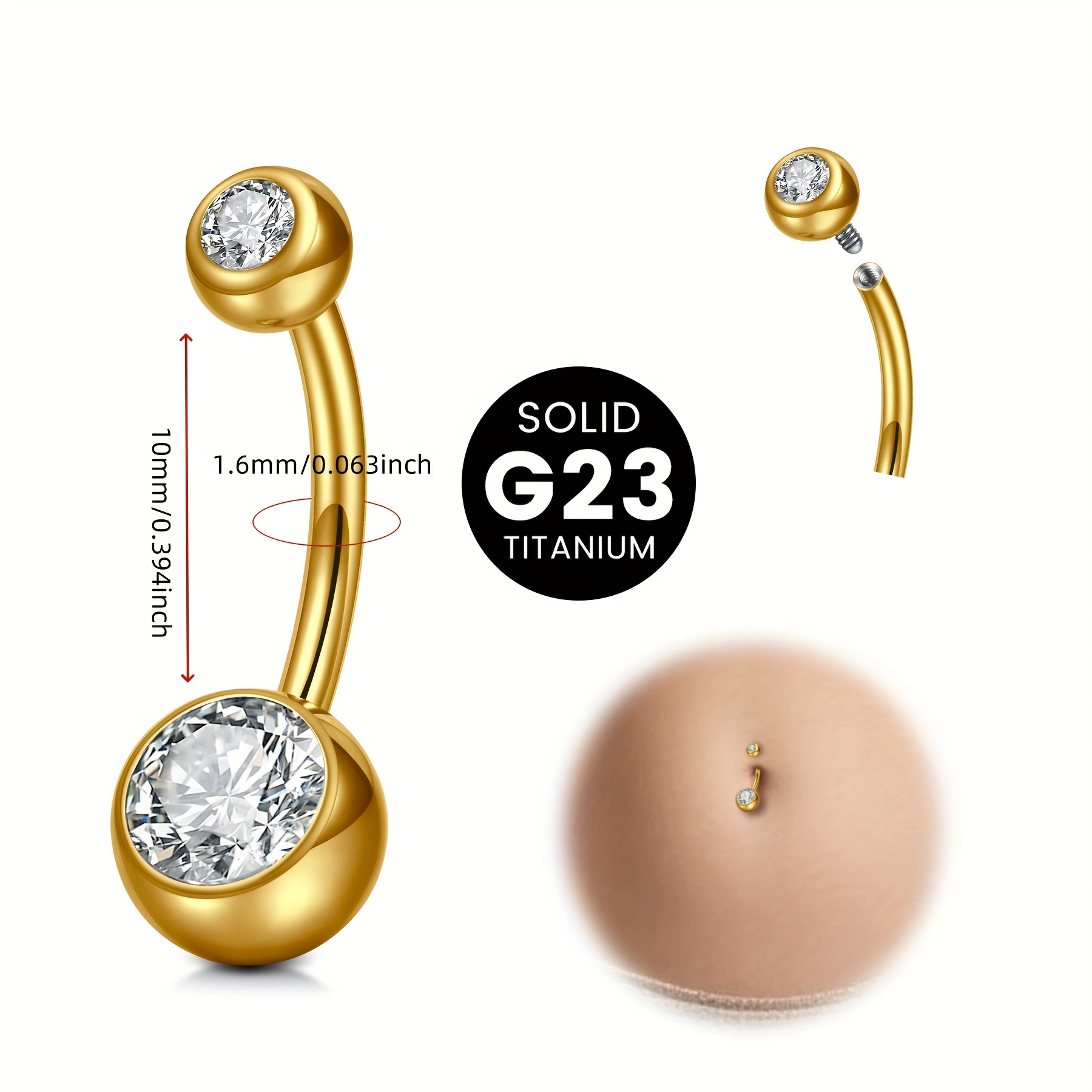 G23 Titanlegierung Bauchnabelp – Body Jewelry High End Bewertung und Preis