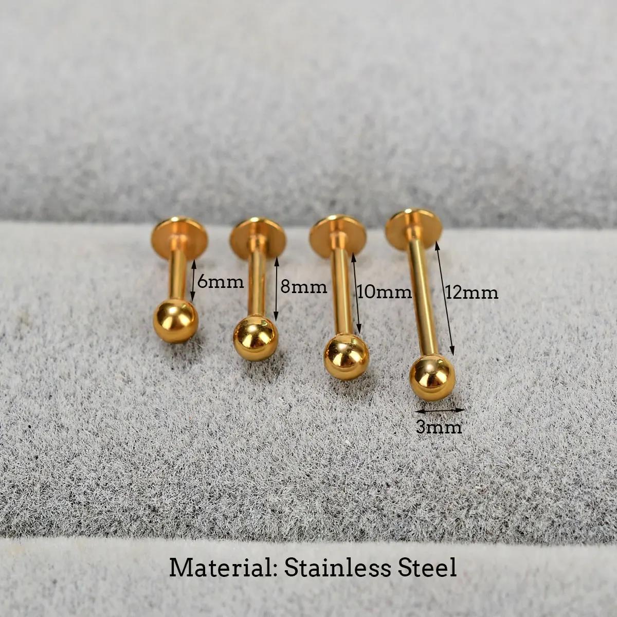 6/8/10/12 mm Edelstahl goldene – Body Jewelry Trend Bewertung und Preis