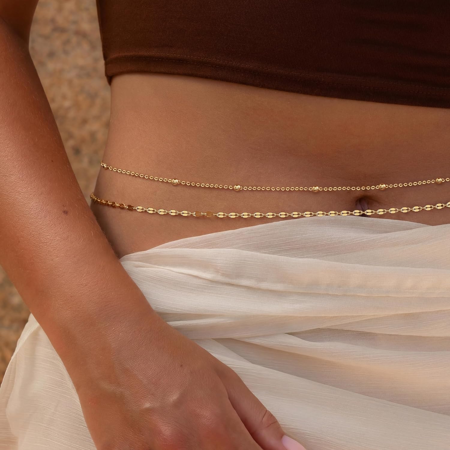 14K Vergoldete Taillenkette fü – Body Jewelry Gold Plated Bewertung und Preis